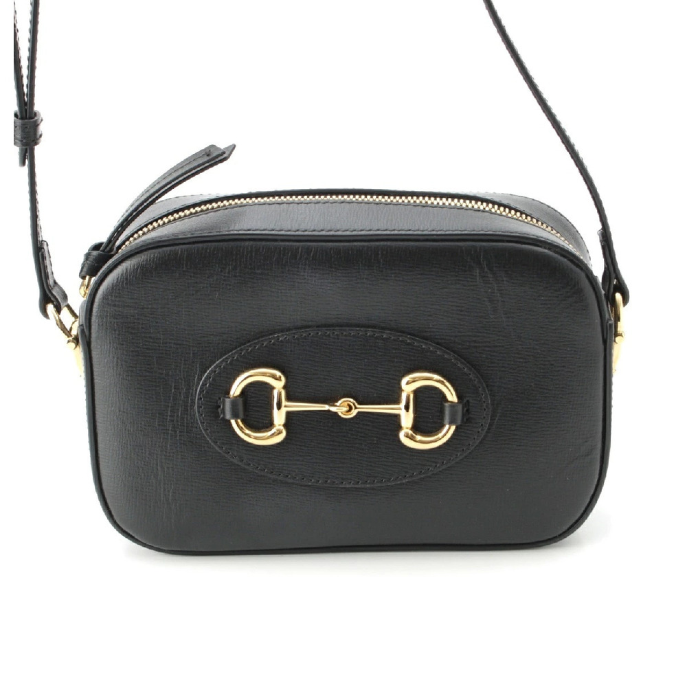 Gucci Leather Horsebit Camera Bag Shoulder Black